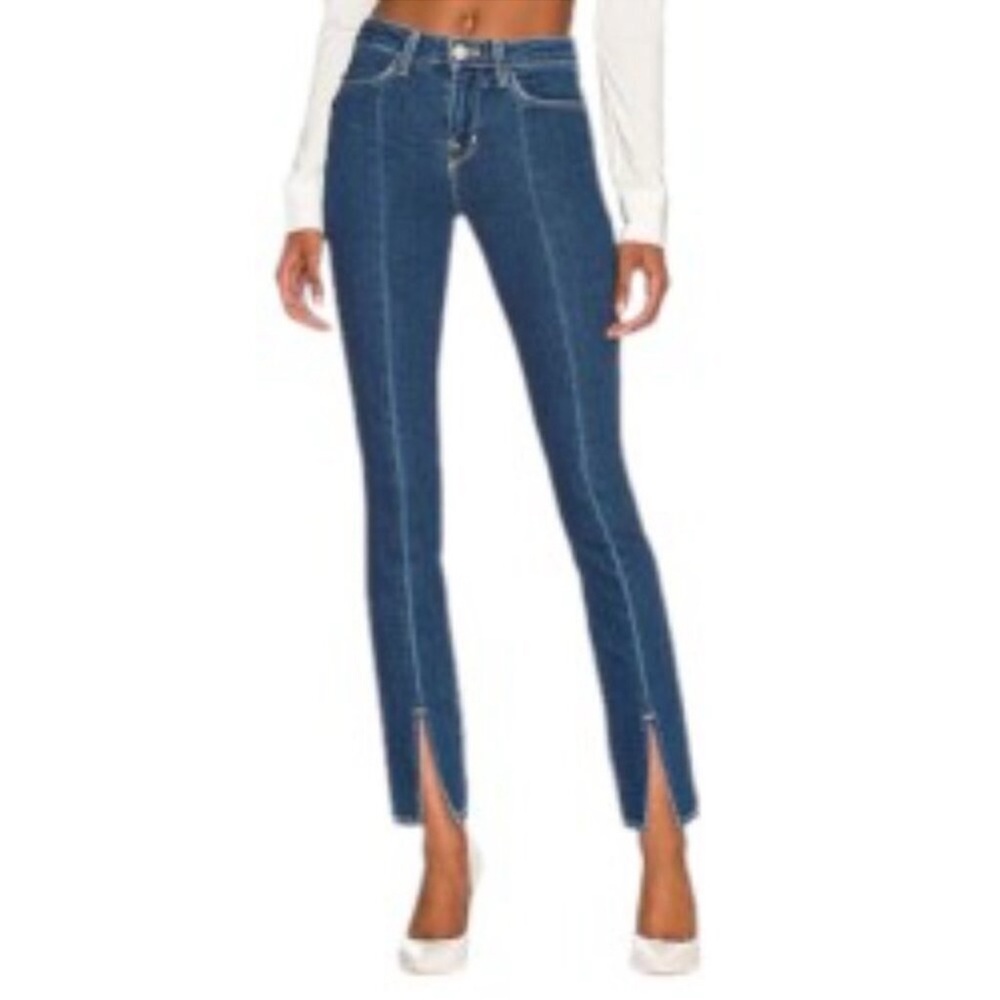 NEW NWT L'Agence Jyothi High Split Ankle Jeans straight leg denim
